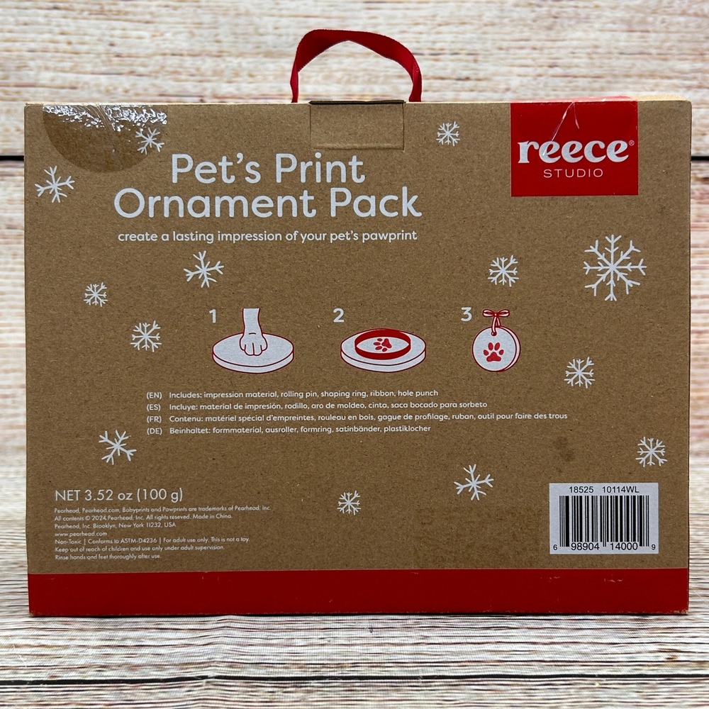 Reece Studio Pet Paw Print Ornament Kit 2 Pack Clay Keepsake Dogs Cats 10114WL - Picture 2 of 3